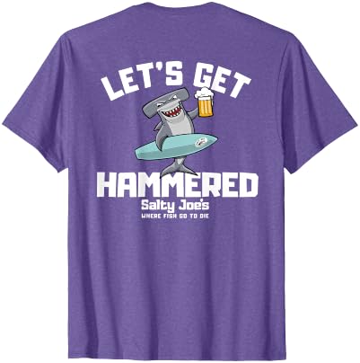 SALTY JOES Salty Joe's - Let's Get Hammered Lightweight, Graphic T-Shirt - size chart