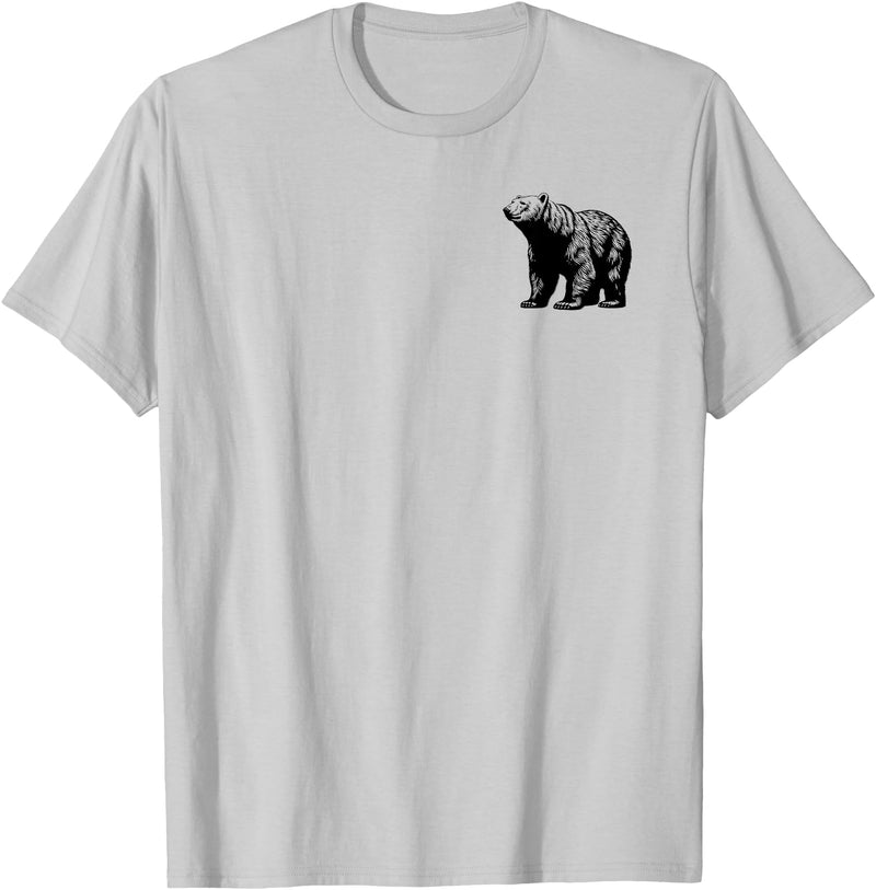 Polar Bear Gift for Men, Women, Dad & Mom Polar Bear Dad Mom Lover - Monochromatic Polar Bear T-Shirt - Silver Grey