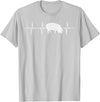 BoredKoalas Farming Farm Shirts Farmer Gifts Pig Heartbeat Pulse Farm Animal Farming Life Farmer Gift T-Shirt - Silver Grey