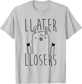Foxy AF Later Losers Llama T-Shirt T-Shirt - Silver Grey