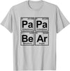 Father's Periodic Table PaPa BeAr Science Chemistry Periodic Table Tee Shirt - Silver Grey