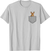 Funny Eastern Cottontail Rabbit in Your Pocket Animal T-Shirt in Silver Grey
