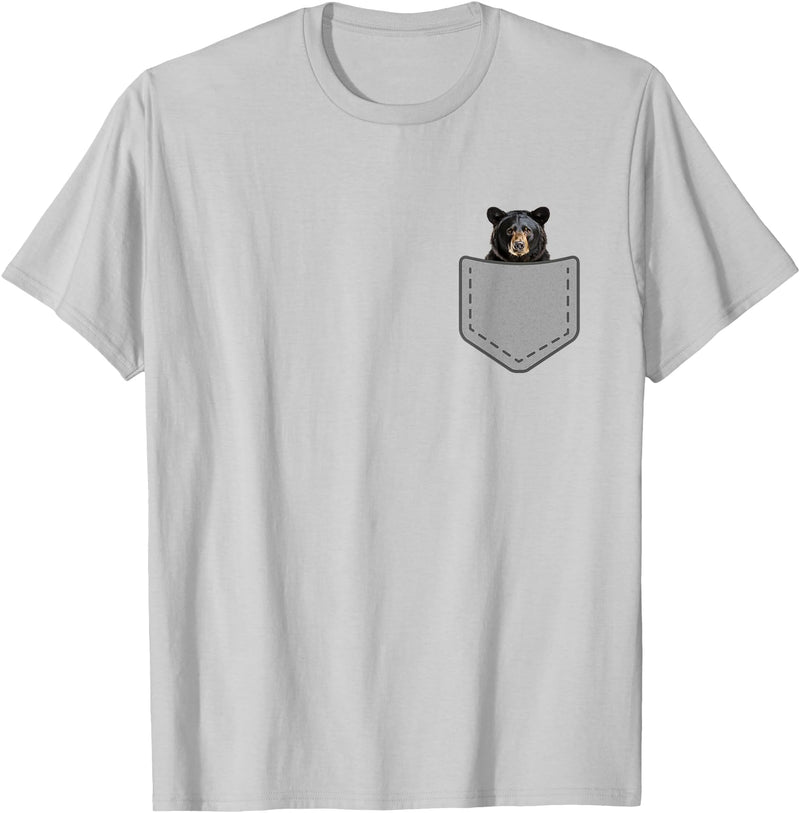 Funny Black Bear In Your Pocket Co Funny Black Bear In Your Pocket Animal T-Shirt - Silver Grey