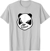 Panda Smile T Shirt Angry Panda Bear T Shirt (animal shirt) - Silver Grey