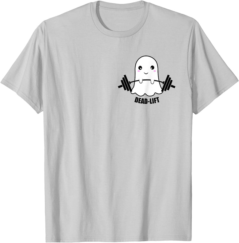 Dead Lift Ghost Halloween Gym Apparel Dead Lift Ghost Halloween, Funny Ghost Gym Fitness Workout T-Shirt - Silver Grey
