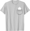 Arctic Polar Bear Gifts And Tees Polar Bear In a Pocket Cute Pocket Polar Bear T-Shirt - Silver Grey