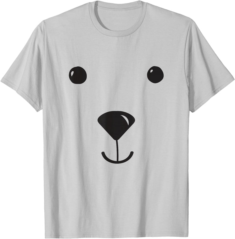Polar Bear with Baby Animal Costume Top Polar Bear Kids Costume Bear Pajamas Face Zoo Polar Bear T-Shirt - Silver Grey