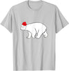 Polar Bear Xmas Pajama Polar Bear With Santa Hat Xmas Winter Christmas Pajama T-Shirt - Silver Grey