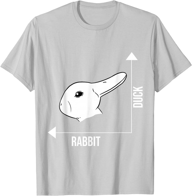 Rabbit Duck Illusion Philosopher T-Shirt in Silver Grey