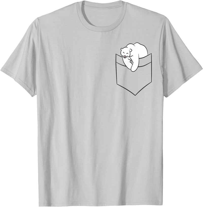 Niedliche Eisbär-Geschenke Polar Bear in Bag Funny Polar Bear in Bag T-Shirt - Silver Grey
