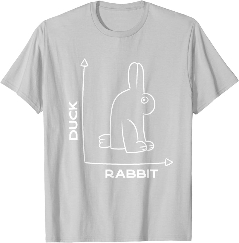 Duck - Rabbit - Funny - Joke - Bunny - Optical Illusion -Pun T-Shirt in Silver Grey