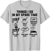 Fandy Cows 6 Things I Do In My Spare Time Cows Farm T-Shirt - Silver Grey