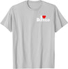 LOVE OF BUFFALO HEART CITY APPAREL I LOVE HEART BUFFALO NY T-Shirt - Silver Grey