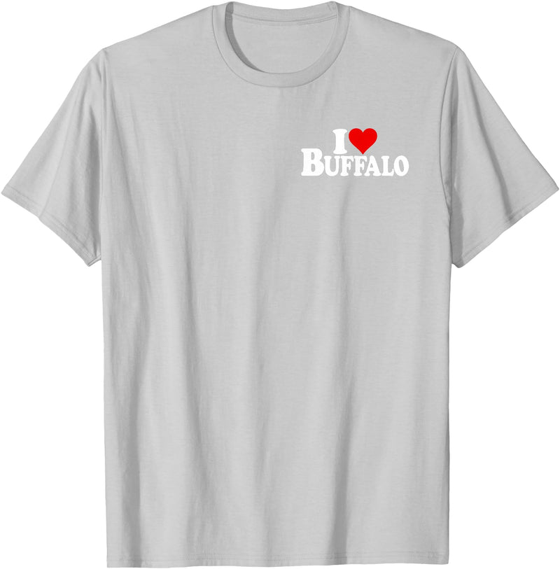 LOVE OF BUFFALO HEART CITY APPAREL I LOVE HEART BUFFALO NY T-Shirt - Silver Grey