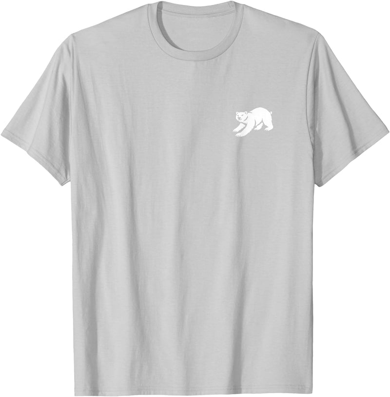 Playful Critter Apparel Co. Polar Bear Minimalist Black and White T-Shirt - Silver Grey
