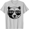 Funny Bear Face Shirt Family Matching Gifts Mens Papa Bear Face Sunglasses Grandpa Granddad Father's Day T-Shirt - Silver Grey