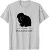 Holland Lop Rabbit Black Silhouette T-Shirt in Silver Grey