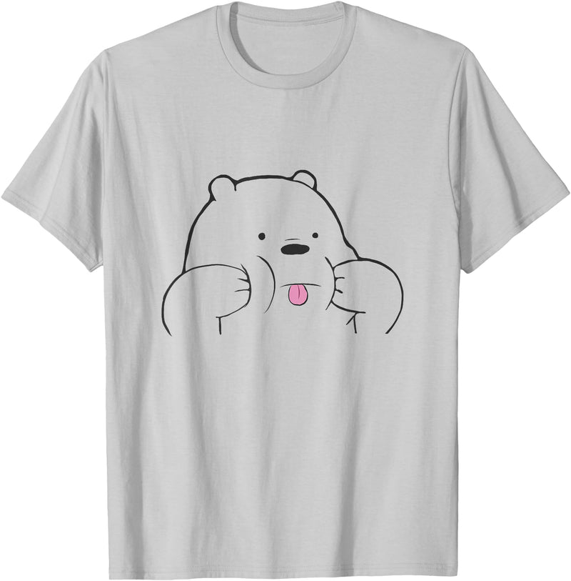 Bär der die Zunge raus steckt Teddi mit Zunge Cute Teddy Who Put Out the Tongue Cute Bear with Tongue T-Shirt - Silver Grey