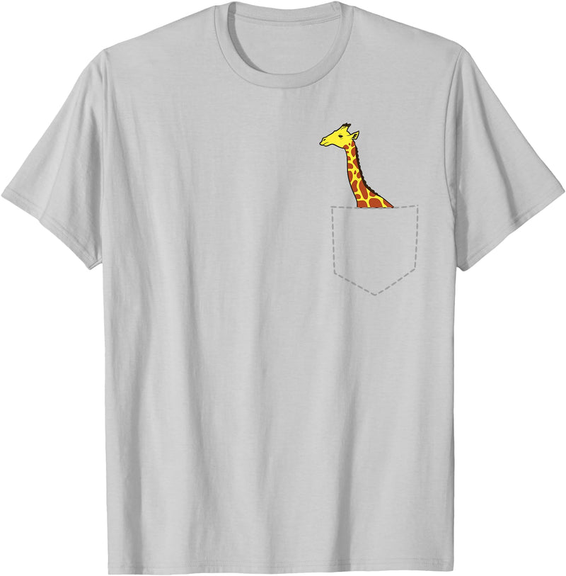 Africa Giraffe Gifts and Giraffe Sayings Cute Giraffe in Bag Cool Large Giraffe Large T-Shirt - Silver Grey