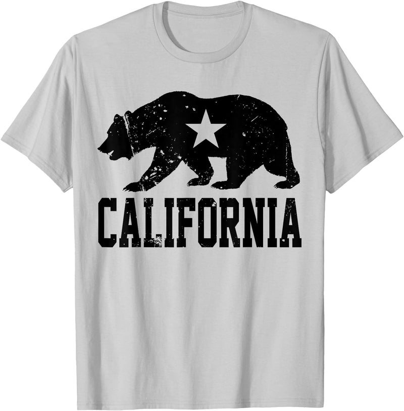 Miftees California Republic Bear T-Shirt - Silver Grey