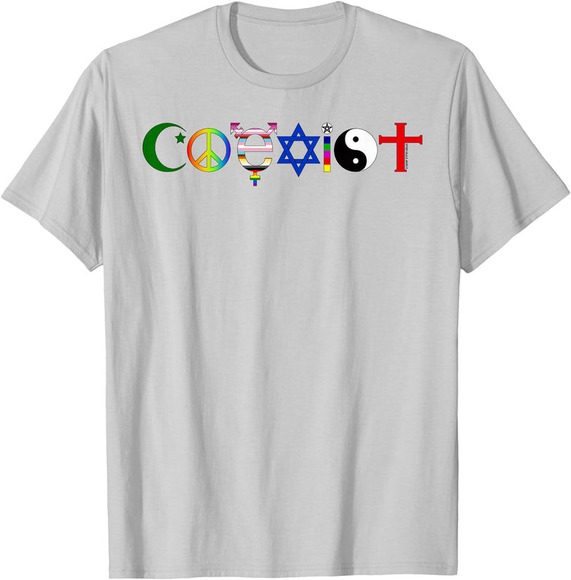 Bear In The Cloud Coexist T-Shirt - Silver Grey
