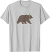 Birthday Animalz Bear Birthday T-Shirt, Kids Animal Birthday Shirt T-Shirt - Silver Grey
