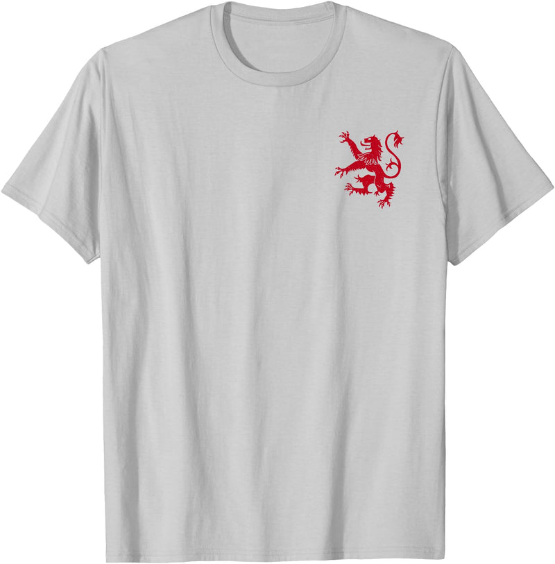 SCOTTISH RED LION Scotland RED Lion Rampant Symbol T-Shirt - Silver Grey