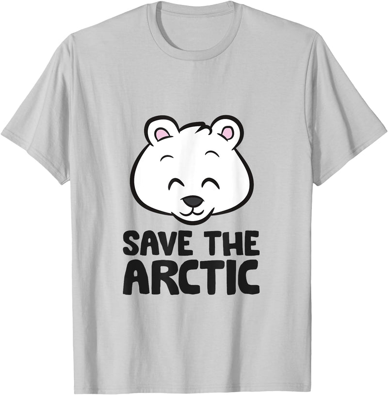 Arctic Polar Bear Gifts And Tees Save The Arctic Global Warming Climate Change Polar Bear T-Shirt - Silver Grey