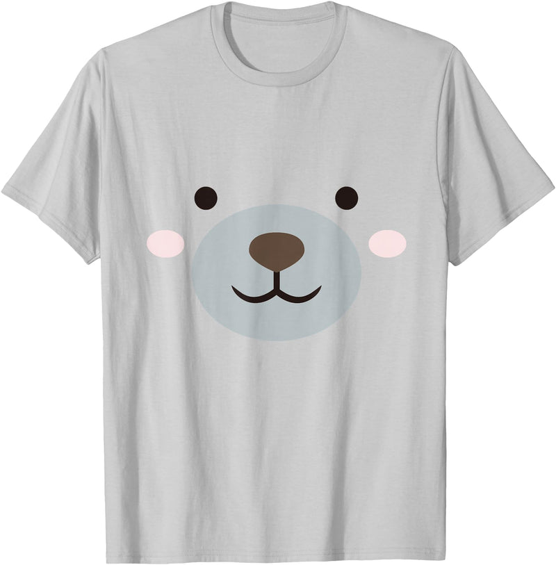 Stylish Lazy Halloween Costumes Polar Bear Face Halloween Costume Kids Toddler Baby 5T 4T T-Shirt - Silver Grey