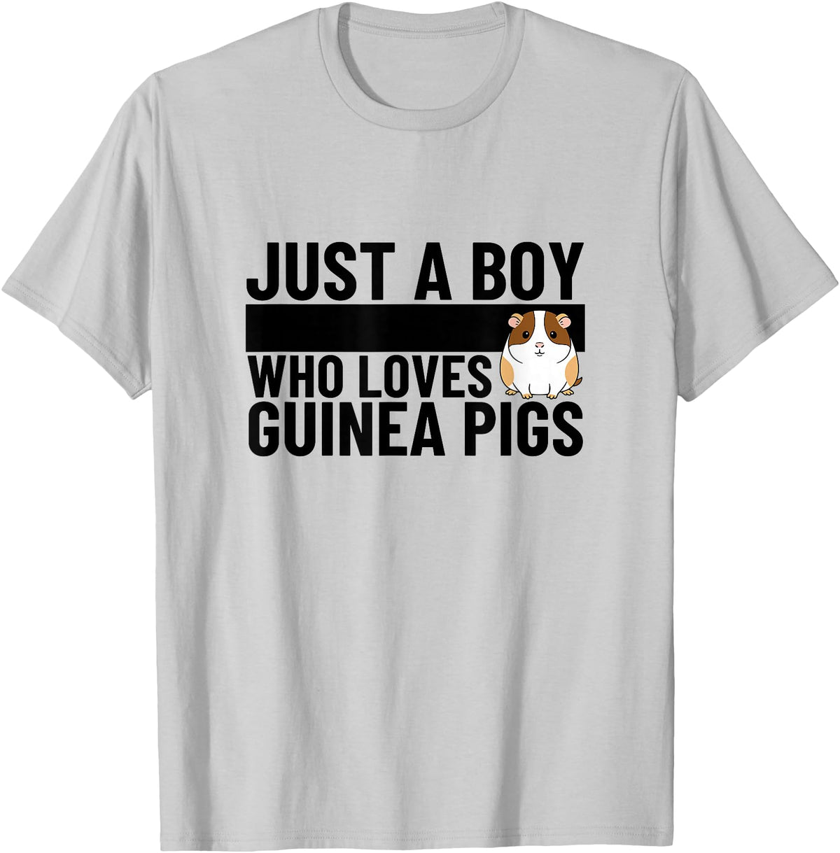 Guinea Pig Hideout Designs Just A Boy Who Loves Guinea Pigs Funny Guinea Pig T-Shirt - Silver Grey
