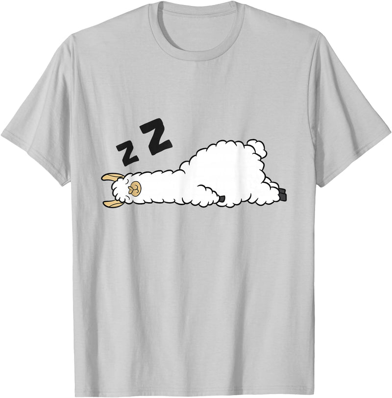 Sleeping Animals Tees And Gifts Llama Sleeping Tired Llama Napping Llama T-Shirt - Silver Grey