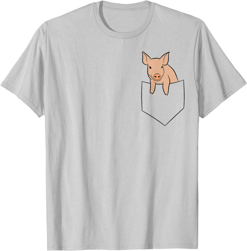 Funny Pig Farmer Gifts Funny Pig in Bag Farm Pig T-Shirt - Silver Grey