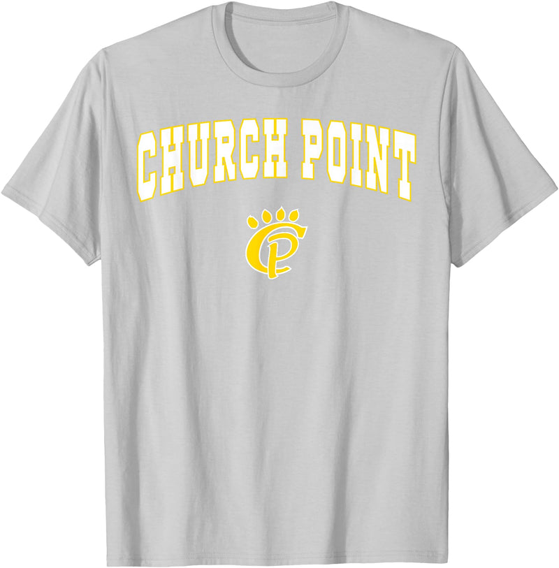 Official High School Fan Gear Church Point High School Battling Bears T-Shirt C2 T-Shirt - Silver Grey