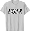 funny saying Gifts for Family Members and more Auntie Cow Print Cow Pattern T-Shirt, Black - Silver Grey