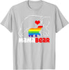 Funny Bear Family Gay LGBT Pride Rainbow Flag TLT Mama Bear Proud Mom Rainbow Flag LGBT Pride Mother's Day T-Shirt - Silver Grey