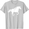 Horse and Cat Riding Running Horse with Cat Silhouette Graphic Horse Cat Lovers T-Shirt - Silver Grey