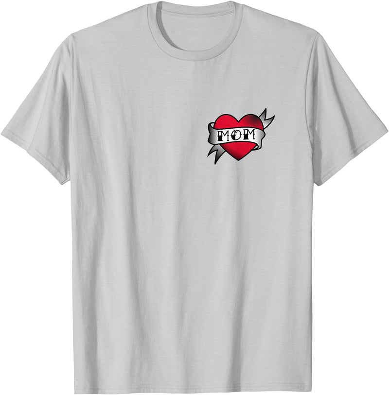 Mama Bear Tee Shirts Mom Heart Tattoo T-Shirt T-Shirt - Silver Grey