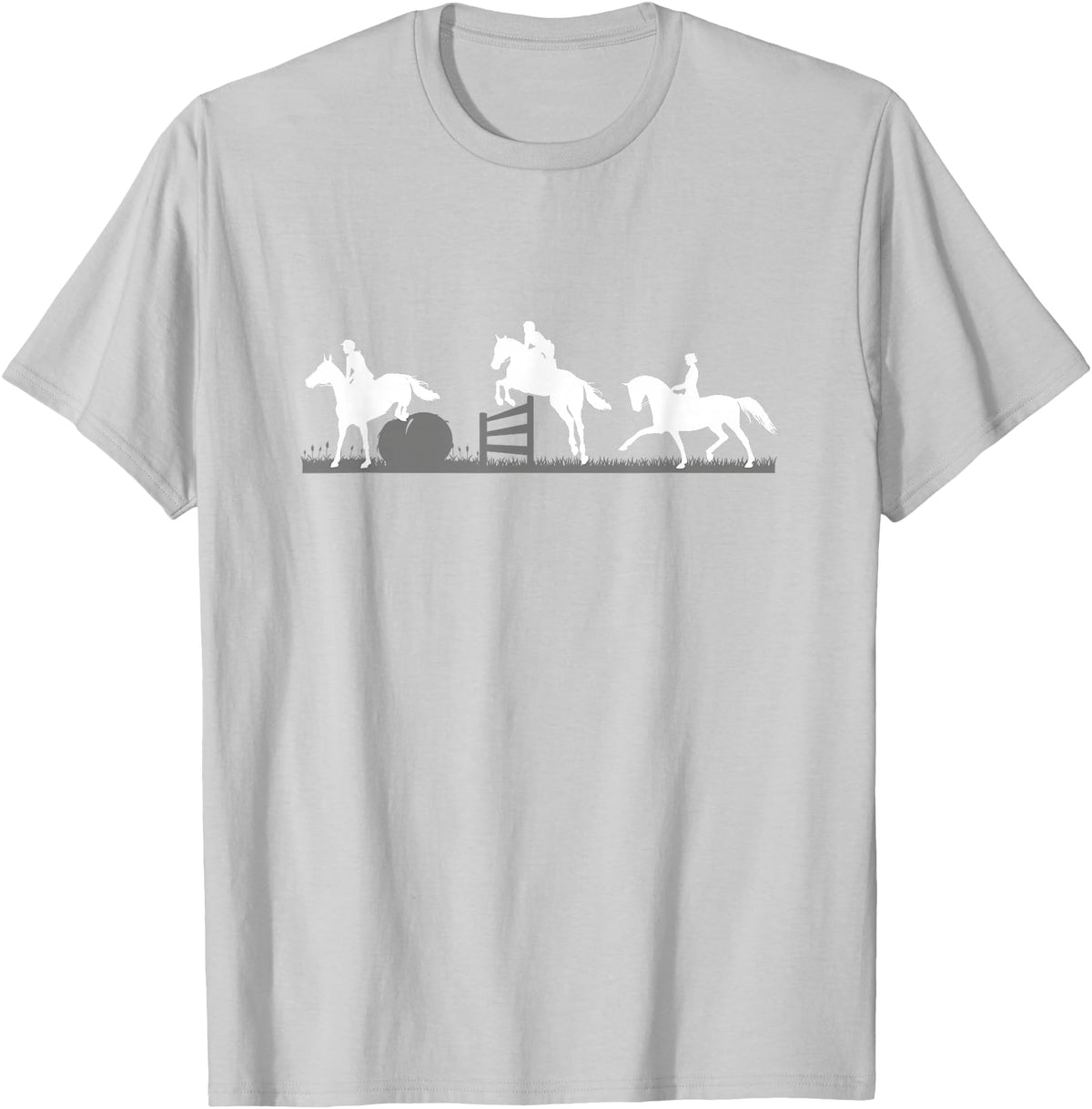 Horse Jumping and Eventing Horses Tee's Event Horses T-Shirt Horse Jumping and Dressage T-Shirt - Silver Grey