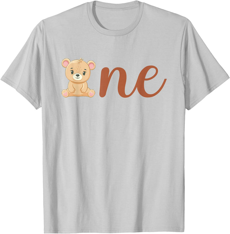 Family Birthday Bear Gifts One of The Birthday Boy Bear 1st Birthday Party Boy T-Shirt - Silver Grey