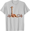 Giraffic print shirt Birthday Giraffe Heartbeat Shirt for Woman Man Kids T-Shirt - Silver Grey
