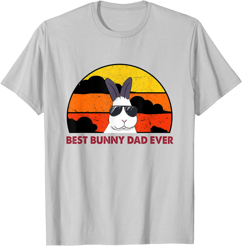 Best Bunny Dad Ever Rabbit Jumper - Dad T-Shirt in Silver Grey