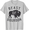 Drinking Fun designs - Big Ray Designs Beast of Bourbon Drinking Whiskey Design Bison Buffalo Party T-Shirt - Silver Grey