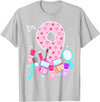 Birthday Girl Spa Squad Outfit Gifts Shop Spa Birthday Party I'm 9 Girls Makeup 9th Bday Kids Toddlers T-Shirt - Silver Grey