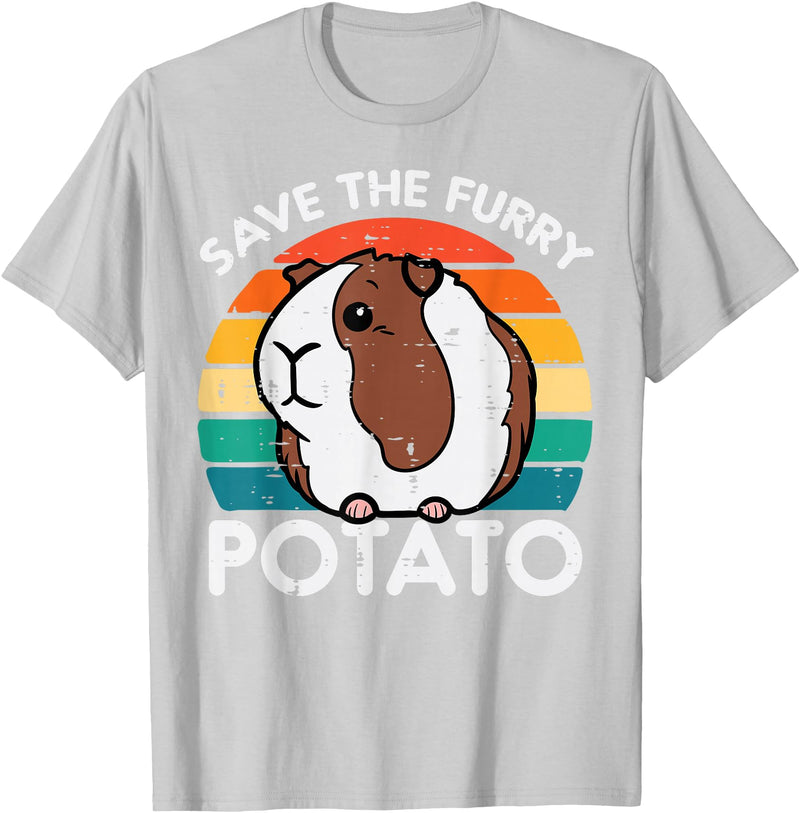 Guinea Pig Shirts For Men Women Kids Gift Guinea Pig Save Furry Potato Cavy Pet Owner Women Kids Men T-Shirt - Silver Grey