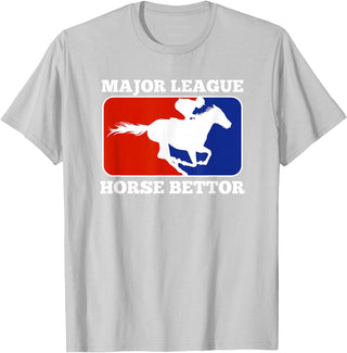 Betting Horse Races T Shirt Gifts Major League Horse Bettor Gambling Racing Betting Derby Gift T-Shirt - Silver Grey