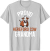 Cute Hereford Cow Family Apparel Proud Hereford Cow Grandma T-Shirt - Silver Grey