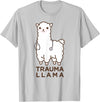 Doc Llama Apparel T-Shirt Funny Llama Doctor T-Shirt, No Trauma Llamas Tee Apparel T-Shirt - Silver Grey
