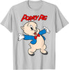 Looney Tunes Porky Pig Vintage Portrait T-Shirt - Silver Grey