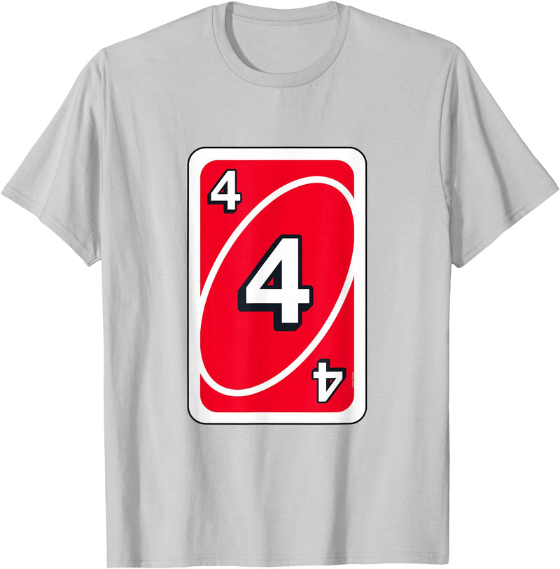UNO Halloween Red 4" Card T-Shirt - Silver Grey
