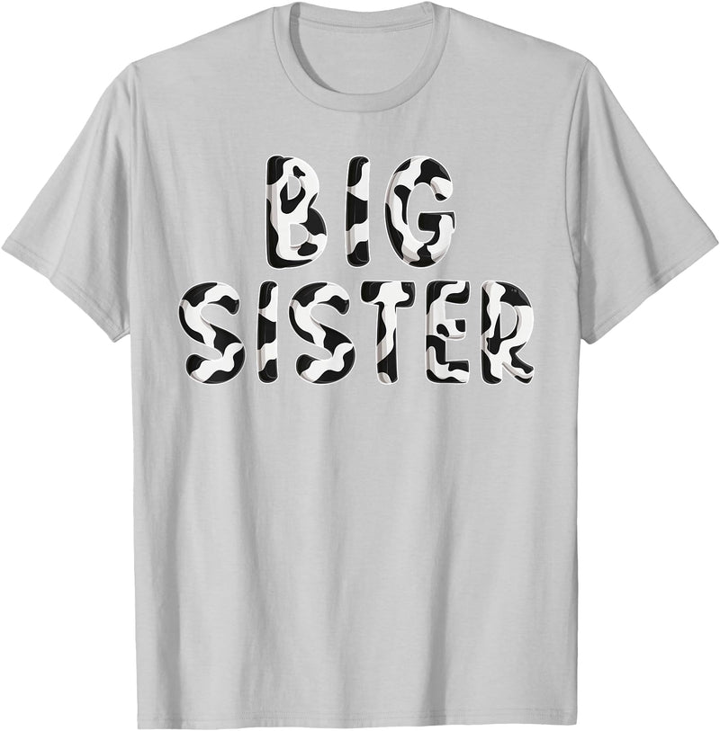 Cow Pattern Print Family Matching Birthday Shirts Cow Big Sister Birthday Family Matching Mothers Day Boy Girl T-Shirt -